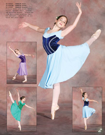 Ballet dress blue green purple.