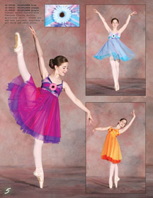 Lyrical ballet dress blue orange purple.