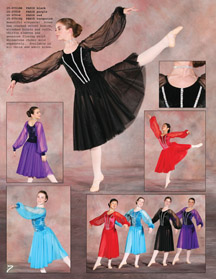 Lyrical ballet dress black purple red turqois.